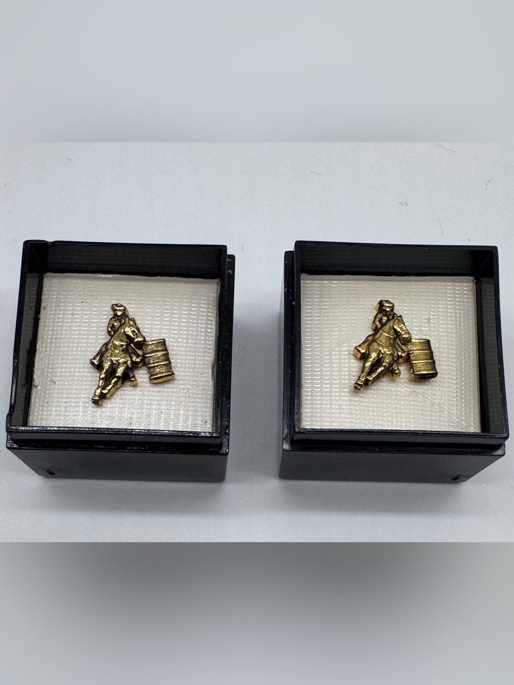 Vintage Barrel Racer Horse Rider Pins Set of 2 Western Rodeo